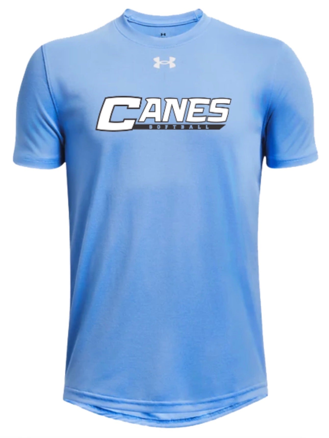 Youth UA Canes Softball Carolina Blue Short Sleeve