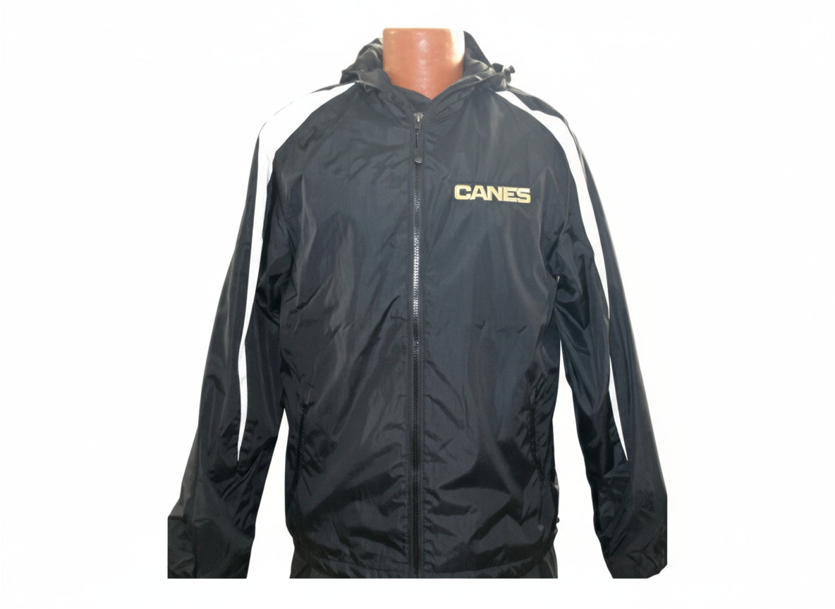 Canes Full Zip Windbreaker- Black