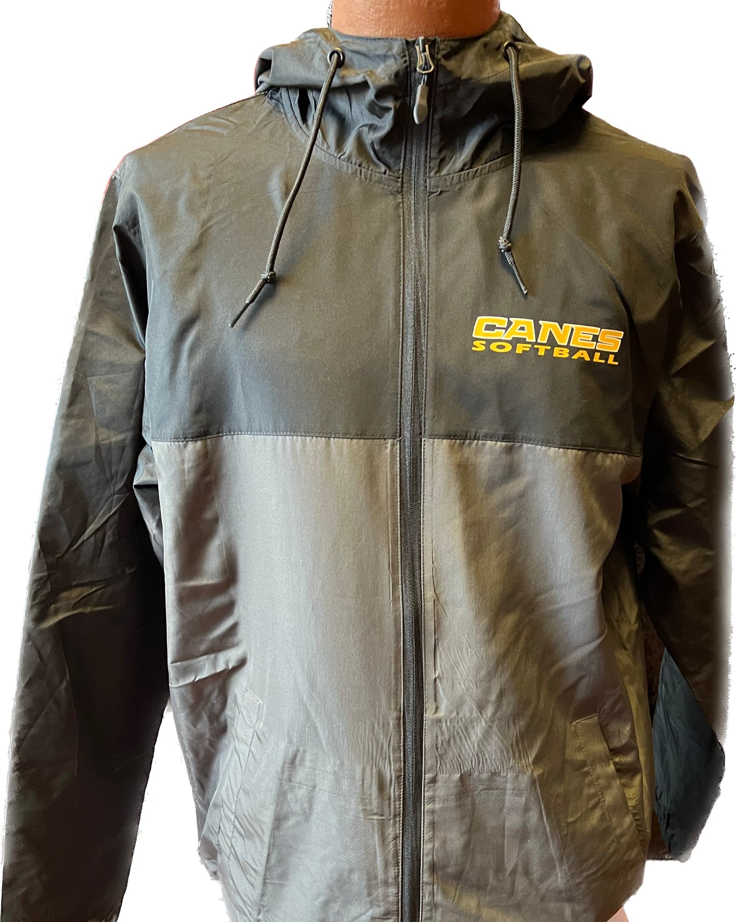 Canes Softball Windbreaker- Black/Grey