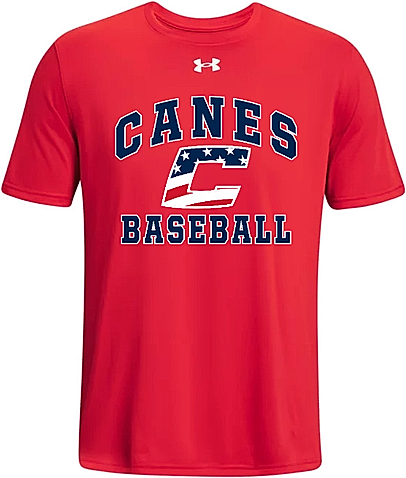 Canes "C" Red , White, and Blue