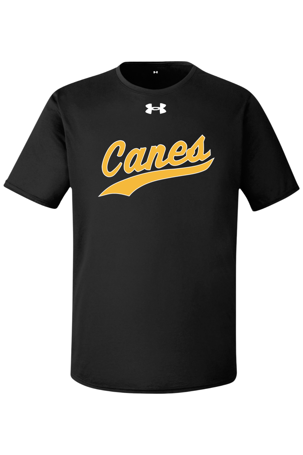 UA Canes Gold Swoop Tech Tee Shirt