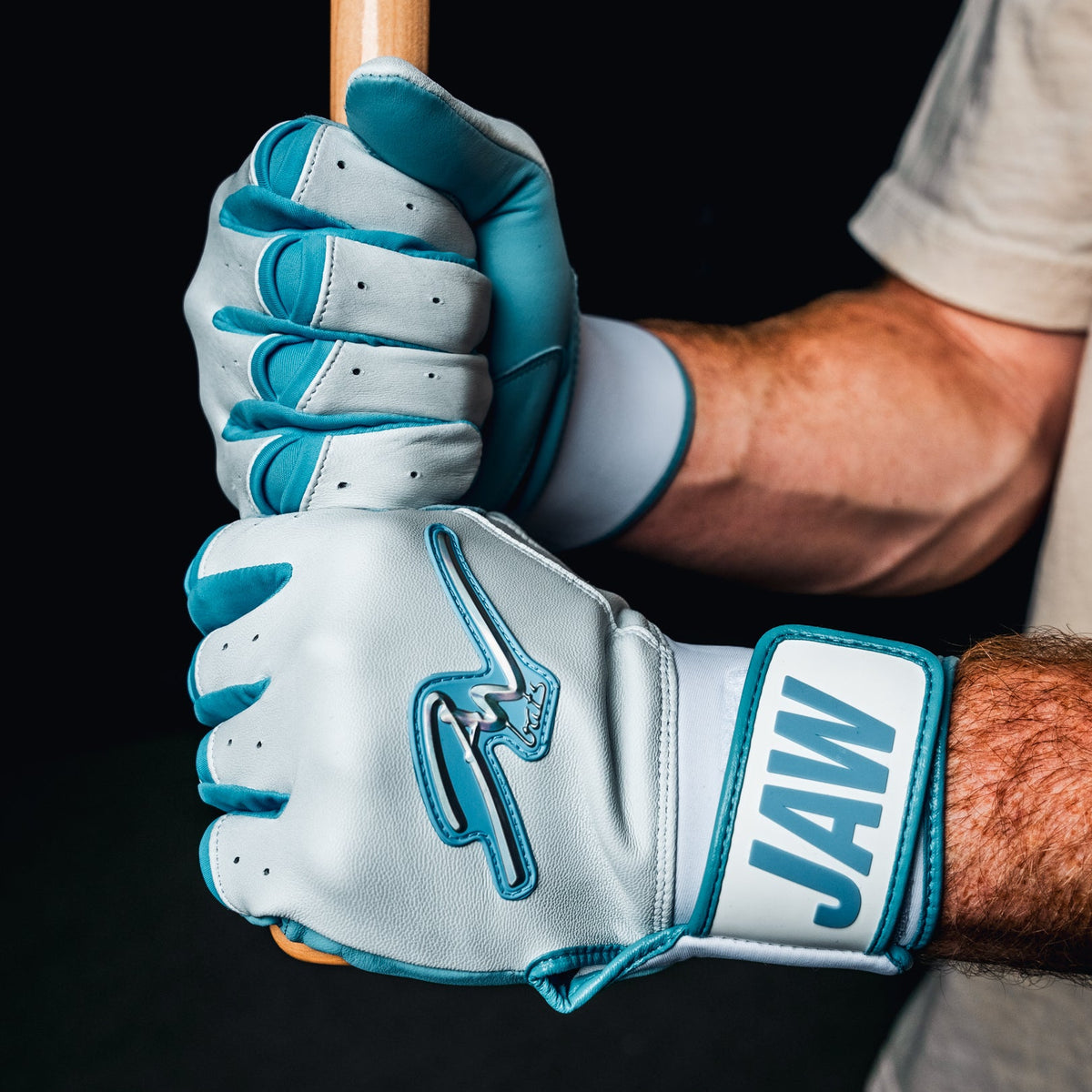 Legacy Holo Batting Gloves White/Light Blue