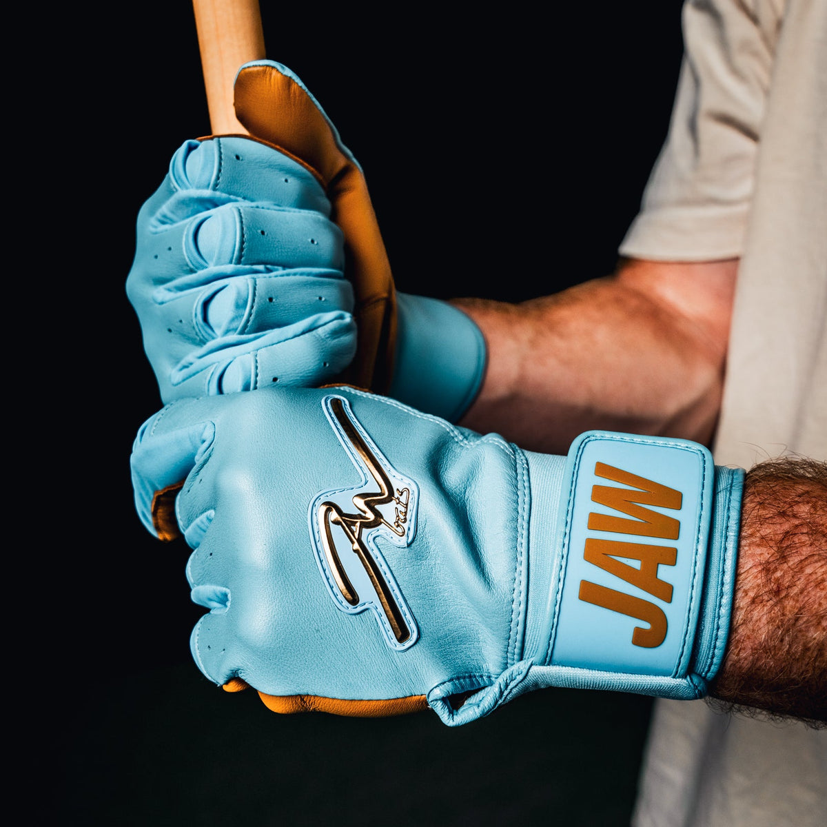 Legacy Gold Batting Gloves Light Blue