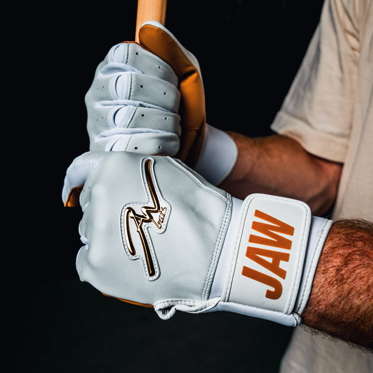 Legacy Gold Batting Gloves White