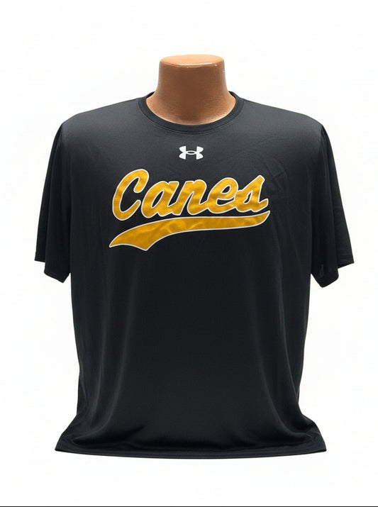 UA Canes Swoop Tech Tee - Black (New Design)