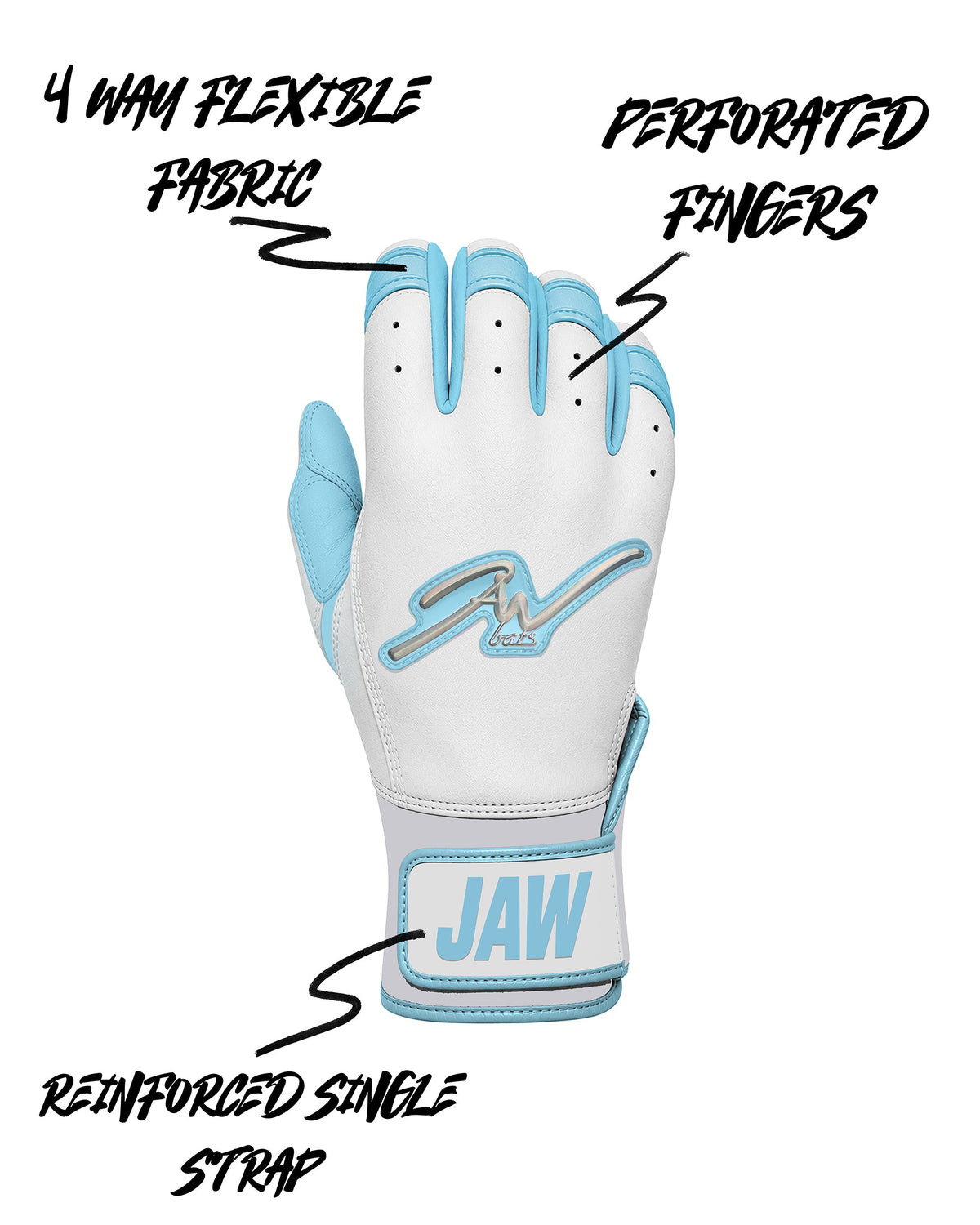 Legacy Holo Batting Gloves White