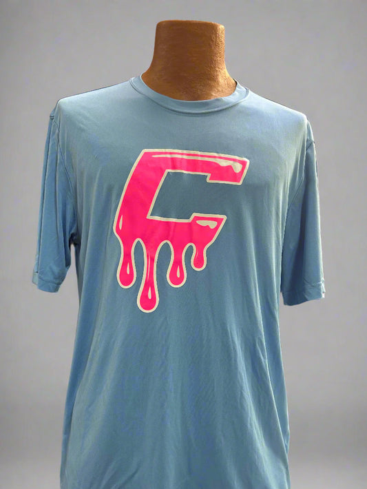 Canes Drip Shirt Light Blue & Pink