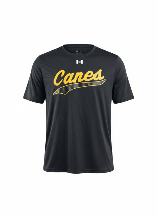UA Canes Swoop Tech Tee - Black