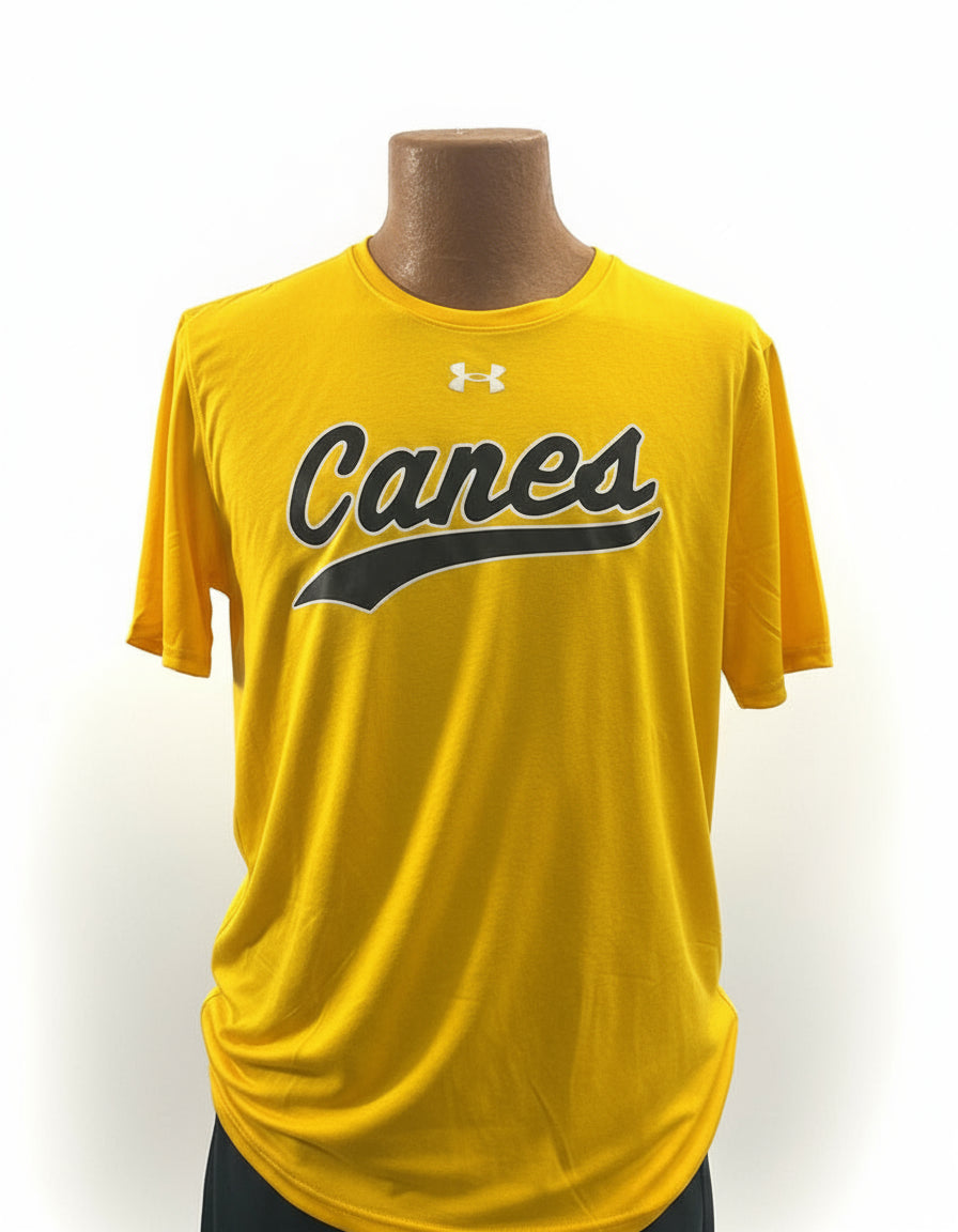UA Canes Swoop Tech Tee - Gold