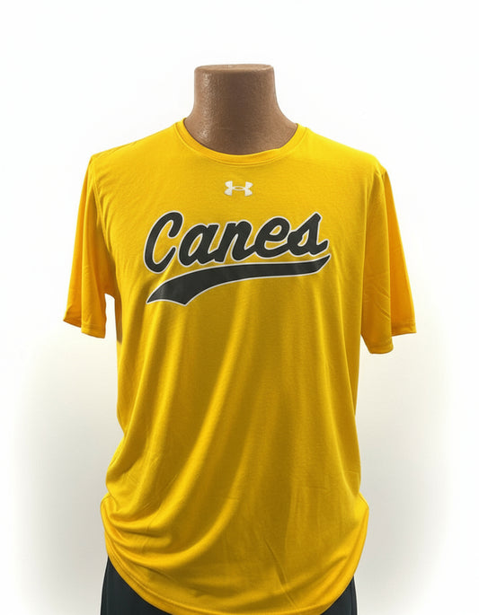 UA Canes Swoop Tech Tee - Gold