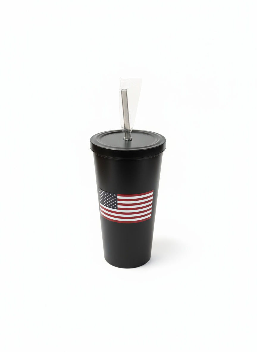 Insulated Canes Tumbler w/ Metal Straw