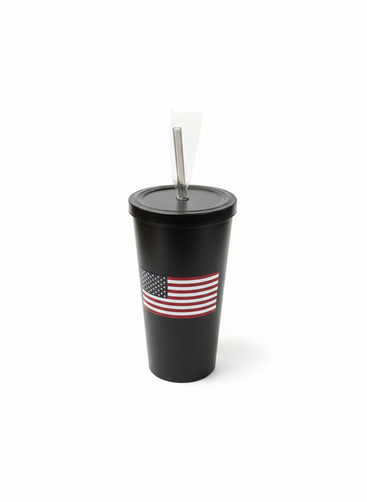 Insulated Canes Tumbler w/ Metal Straw