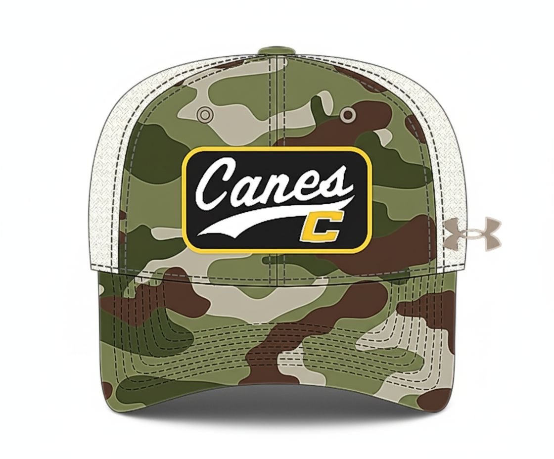 UA Canes Camo Trucker Hat