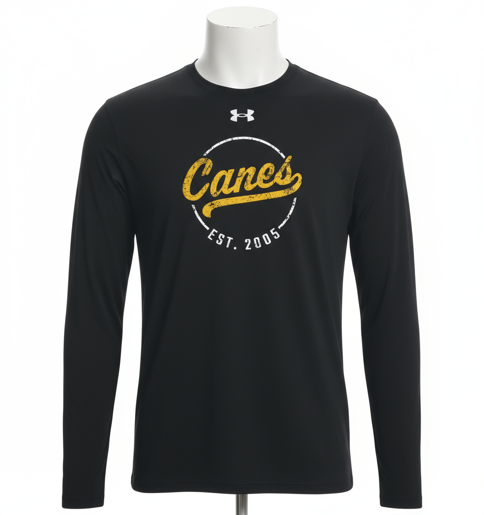 UA Canes Vintage Swoop Long Sleeve - Black