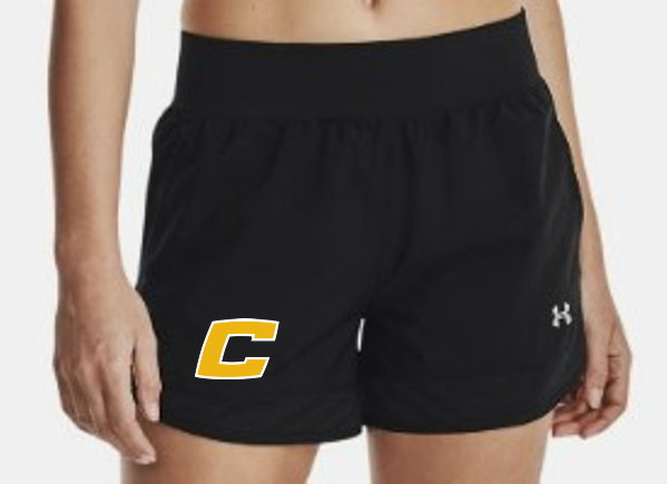 UA Womens "C" Shorts with Band - Black