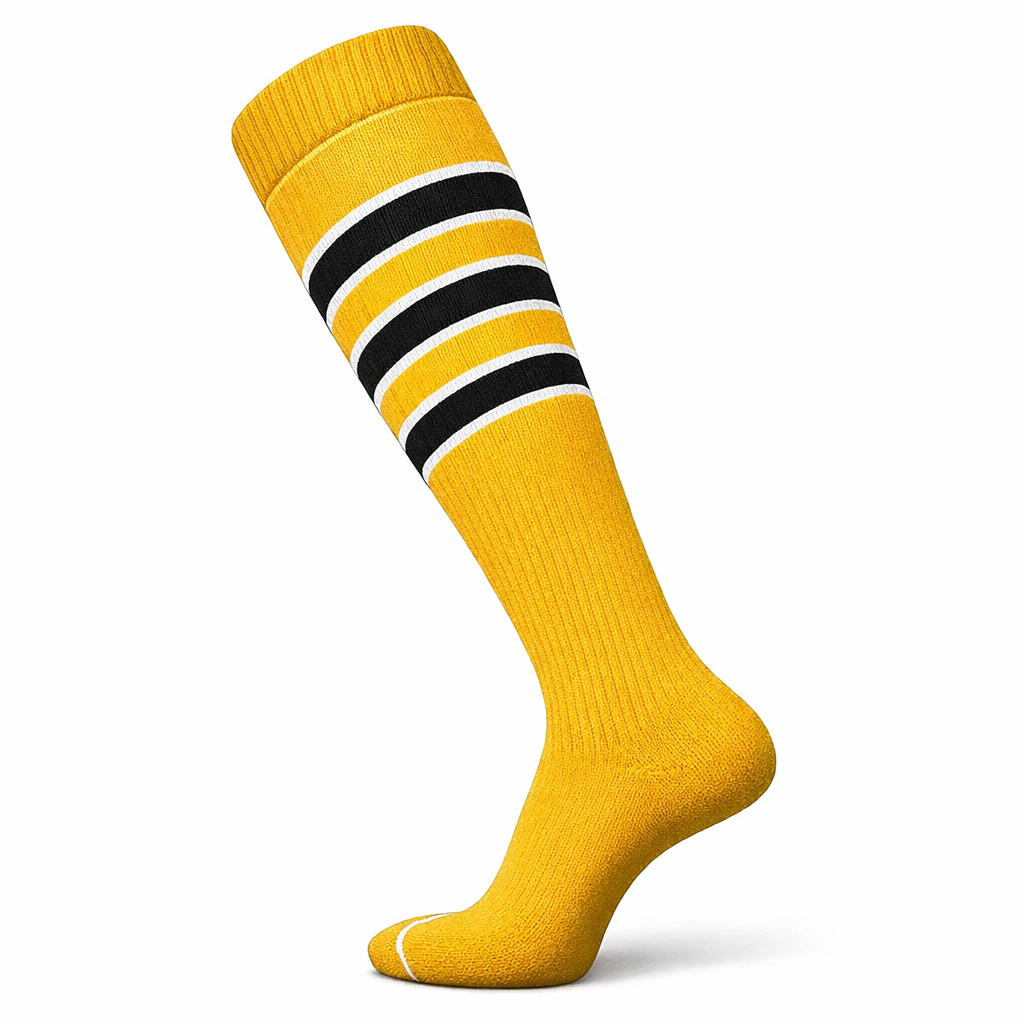 Canes Uniform Socks (Black and Gold) - Gold