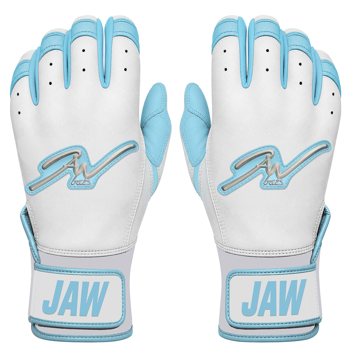 Legacy Holo Batting Gloves White/Light Blue