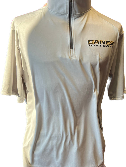 Badger Canes Softball Shortsleeve Pullover- Grey